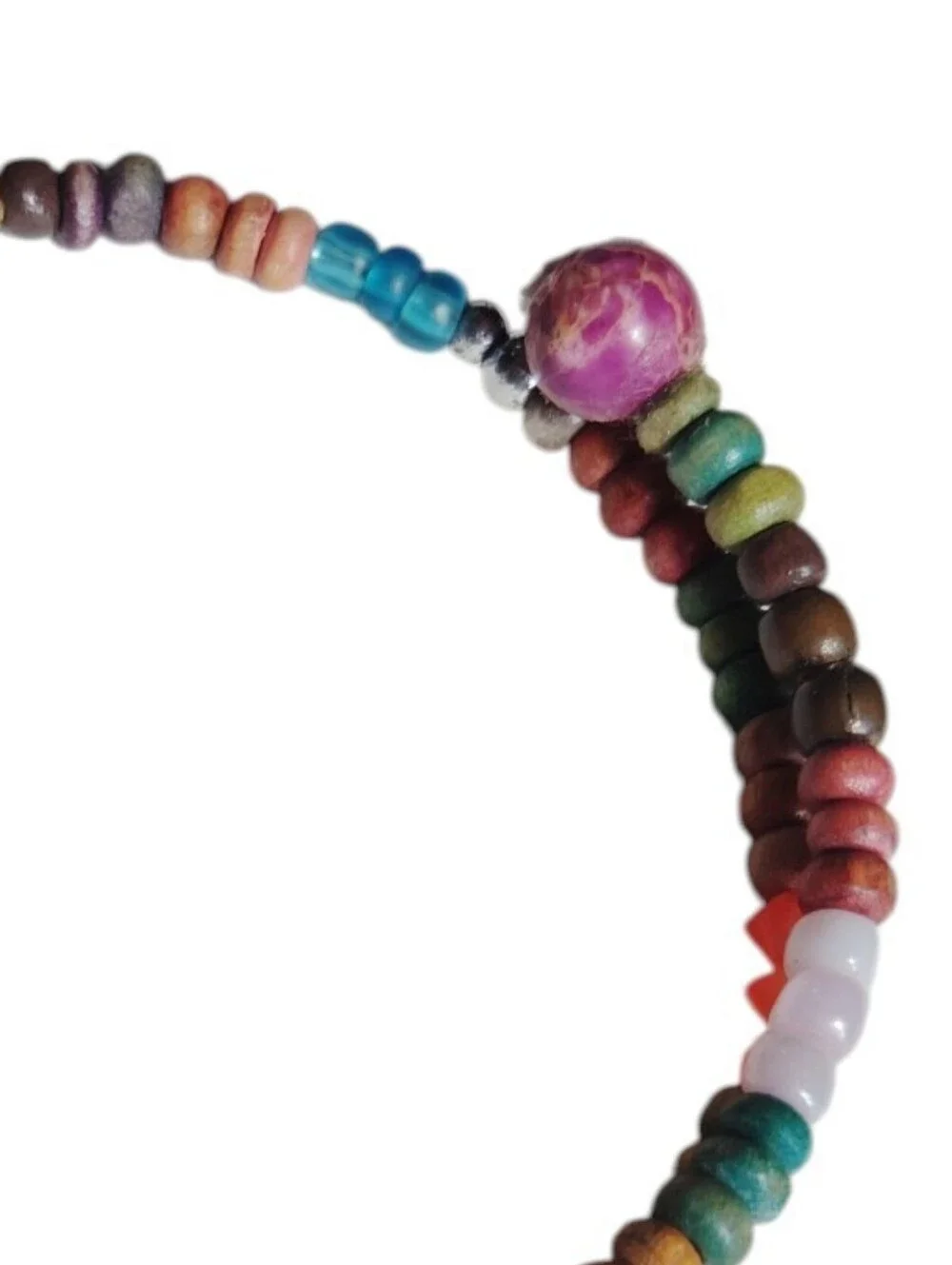 Handcrafted Multicolor Beaded Wire Wrap Bracelet Southwestern Colors OSFM
